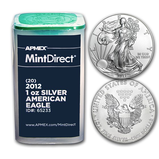 2012 1 oz Silver American Eagles (20-Coin MintDirect® Tube) 2012 1 oz Silver American Eagles (20-Coin MintDirect® Tube)